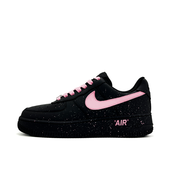 Nike Nike Air Force 1 Ink Pink Star Leather Slip Resistant Abrasion Resistant Low top Skateboard Shoes Unisex Black