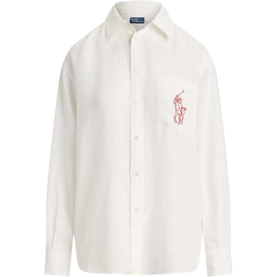 Polo Ralph Lauren Big Pony SS26 Shirt Loose Fit Women's White