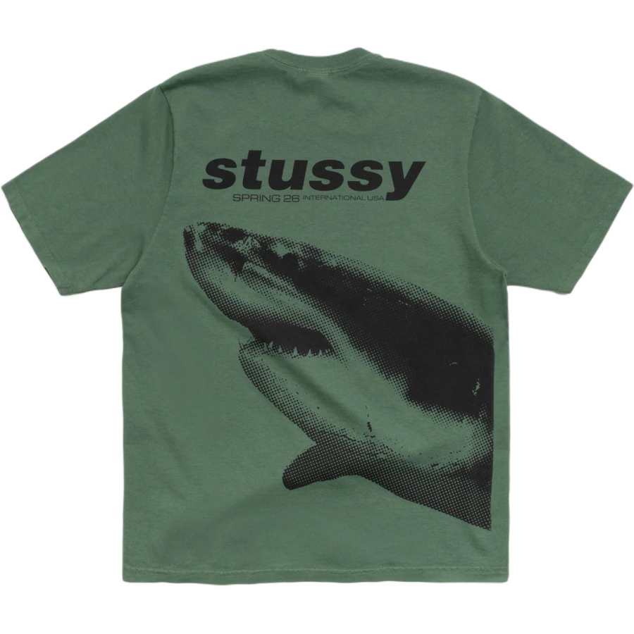 Stussy SS26 SHARK TEE PIGMENT DYED T Shirt Unisex