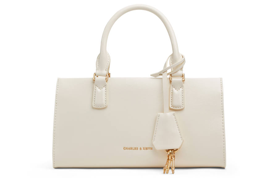 CHARLES&KEITH Pu Handbag Small Women's Black/Light Pink/Light Pink/Cream Milk White/Fuchsia