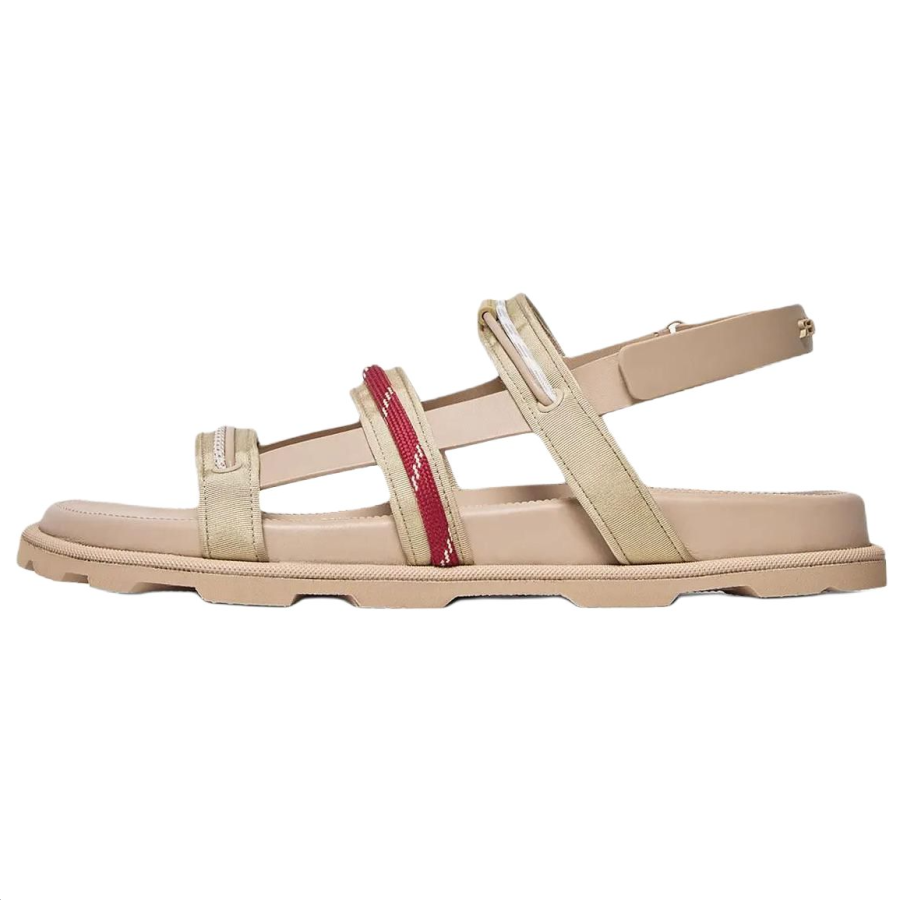 Moncler Vera Isla Sheepskin One Strap Sandals 1CM Women's Beige
