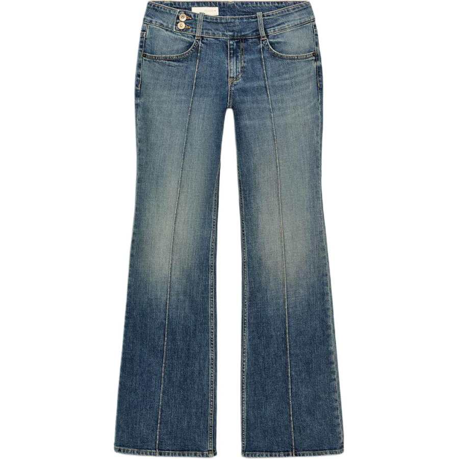 ZARA Jeans Women's Blue Moderate Flared Pants