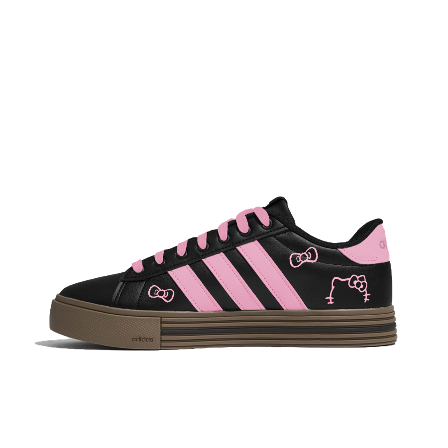 Adidas Adidas Daily Peach Purple Fabric Abrasion Resistant Low top Skateboard Shoes Unisex Black Pink