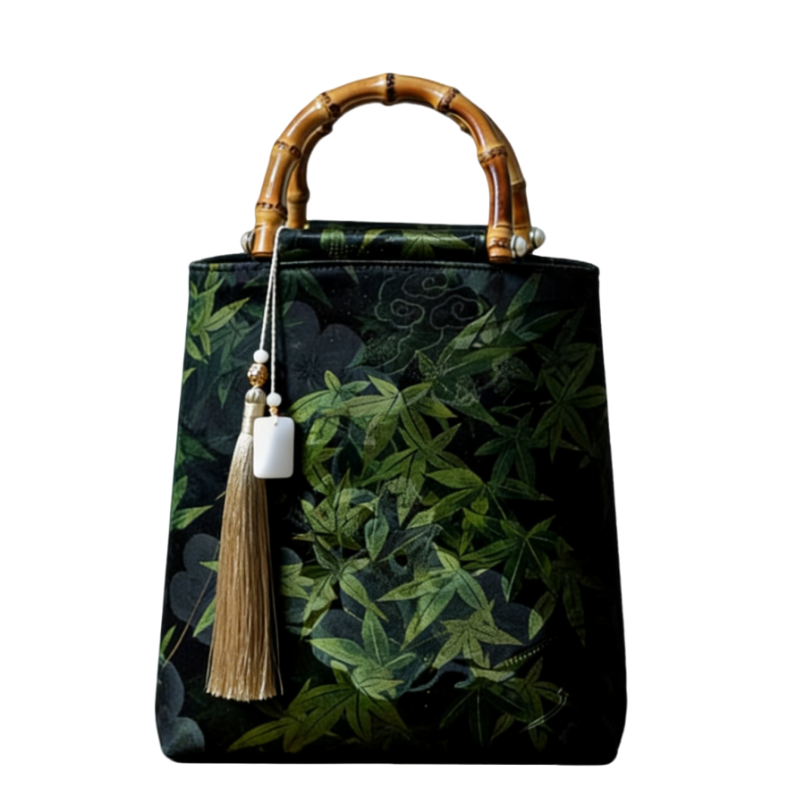 PAYOT PAYOT Fabric Handbag Women's Green/Coffee