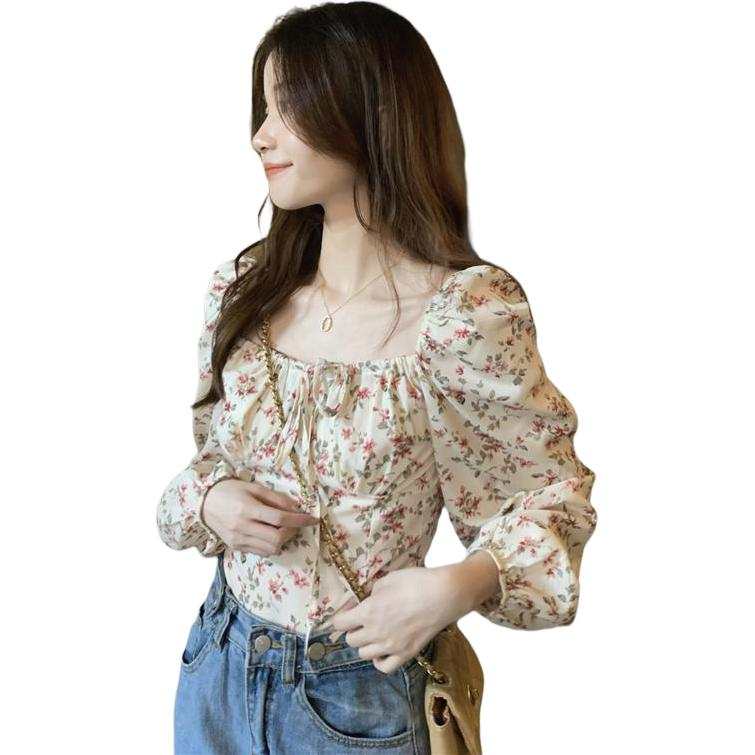 VENICEW T Shirts Women's Square Collar Moderate