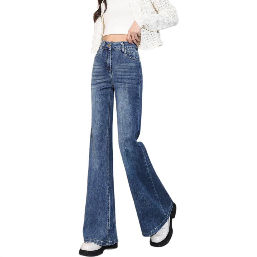 Tonlion Jeans Women's Blue Tone Moderate Flared Pants