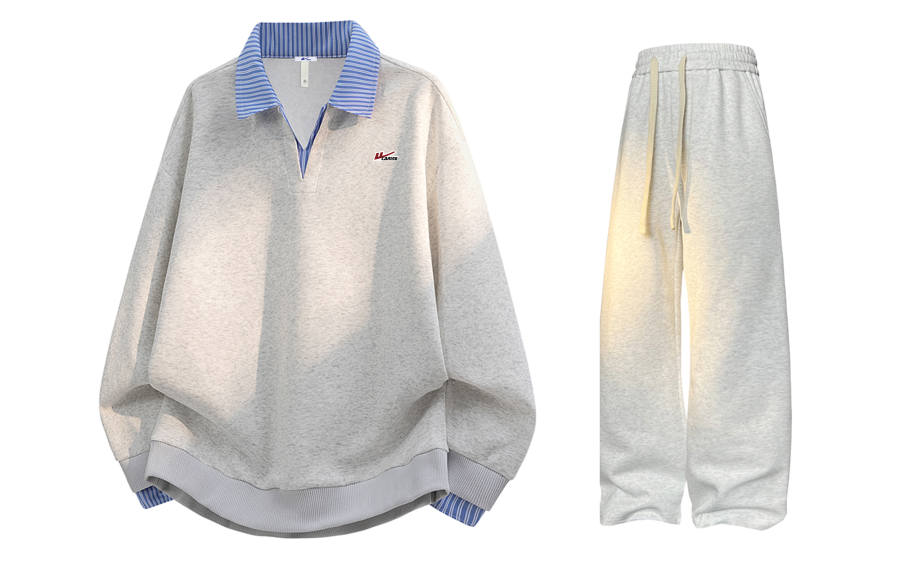 WARRIOR WARRIOR Sweatshirt Sets Unisex Lapel Moderate