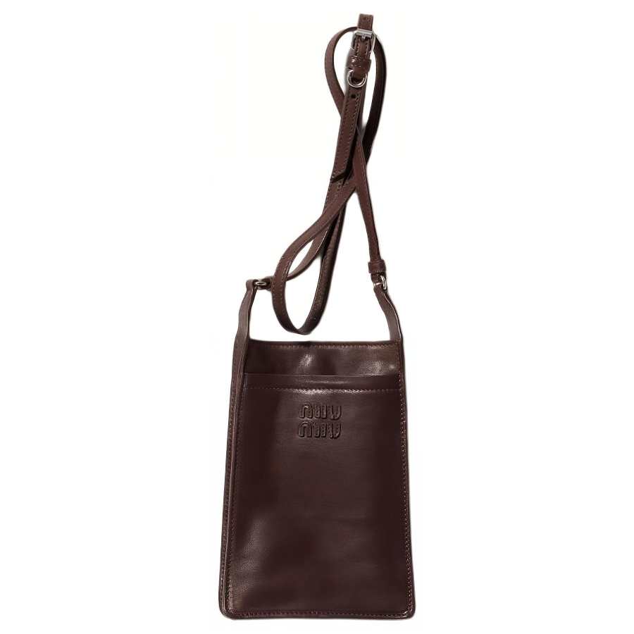 MIU MIU Sheepskin Crossbody Bags Women's Umber