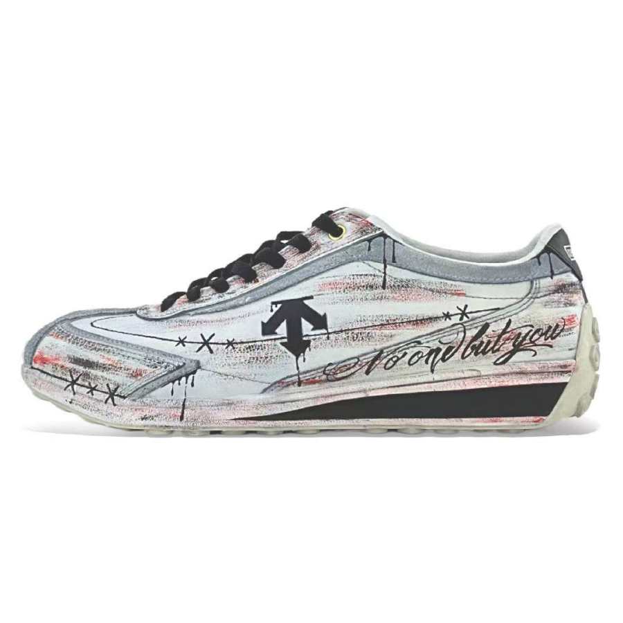 DESCENTE Cron Racer Apocalypse Genuine Leather Low top Skateboard Shoes Unisex Blue Gray