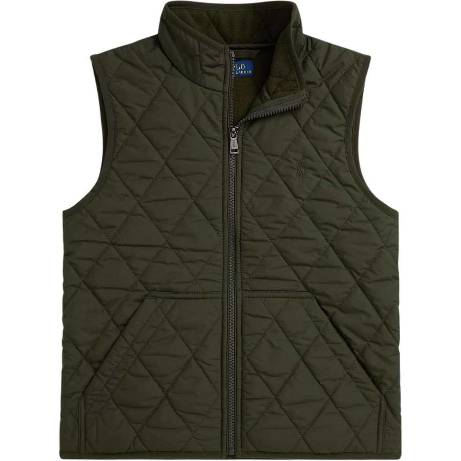 Polo Ralph Lauren Vest Fleece Lined Diamond Quilting Zippers Stand Collar Kids'