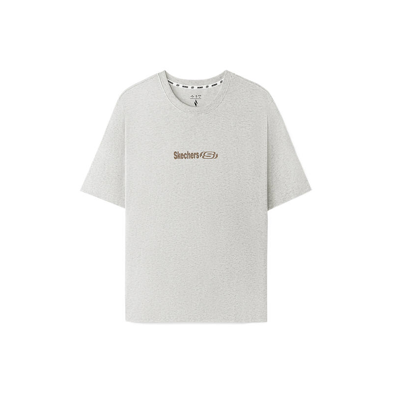 Skechers T Shirts Men's Light Heather Gray 0248 Crew Neck Moderate