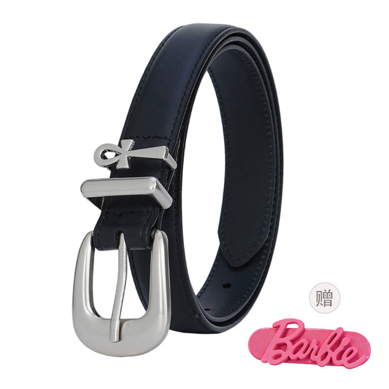 Barbie Cow Leather Zinc Alloy Leather Belts Women's 2.5cm