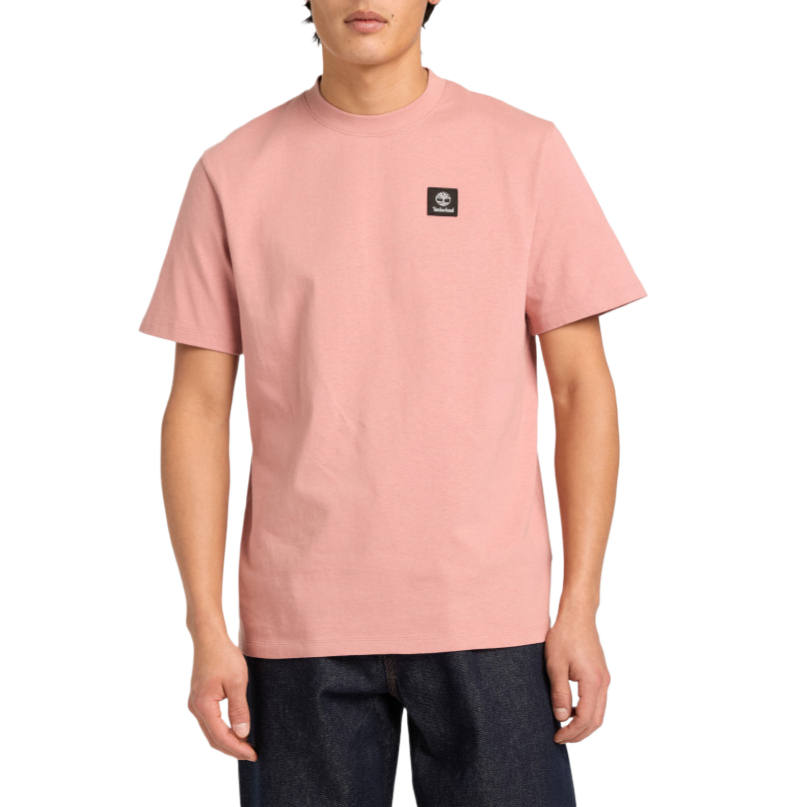Timberland T Shirts Men's Pink Crew Neck Moderate