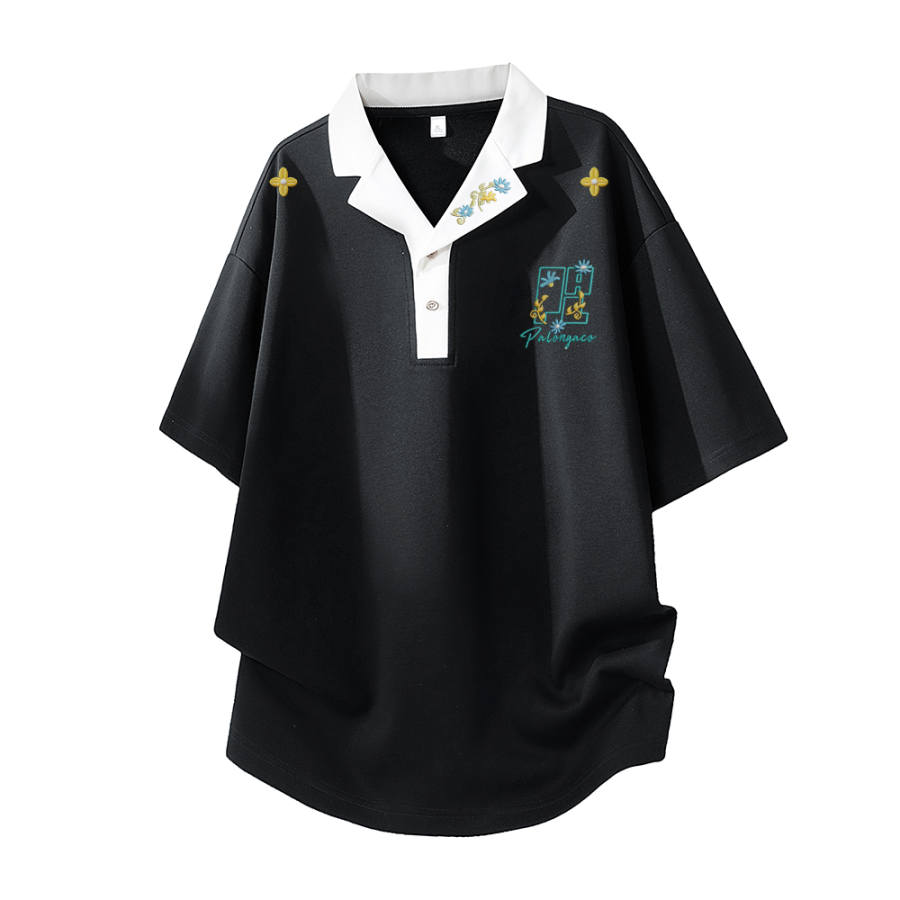 PAL ONGACO Polo Shirts Unisex V Neck Moderate Heavyweight