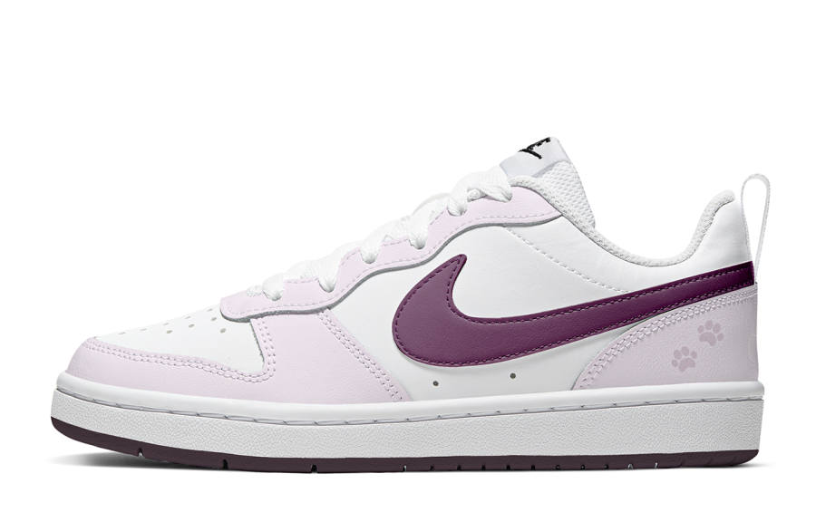 Nike Nike Court Borough Sea Salt Purple Berry, Milk Foam Abrasion Resistant Slip Resistant Low top Kids' Skateboarding Shoes