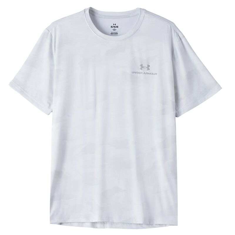 Under Armour T Shirts Men's Glacier Gray/Light Mist Gray Crew Neck Moderate Straight Fit
