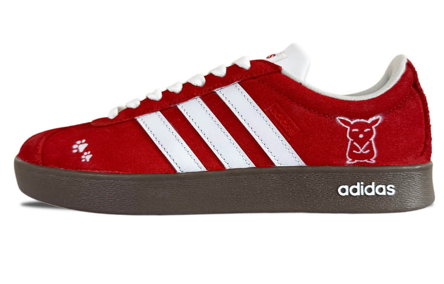 Adidas Adidas VL COURT 2.0 Abrasion Resistant Low top Skateboard Shoes Unisex Scarlet
