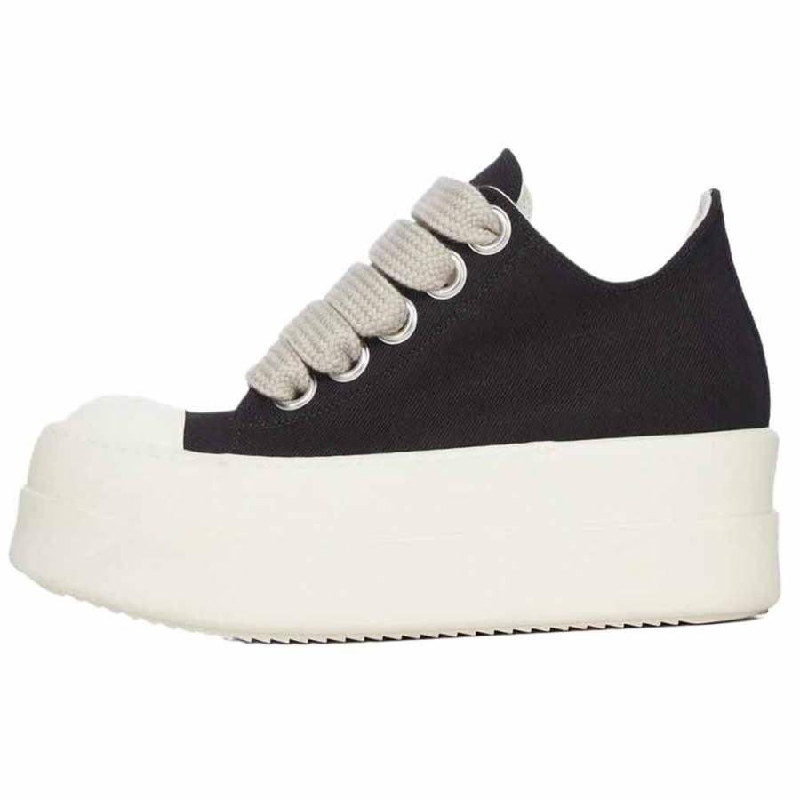 Rick Owens DRKSHDW TEMPLE MEGA BUMBOLACE Low top Canvas Shoes Men's Black