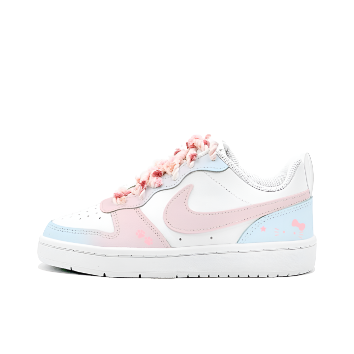 Nike Nike Court Borough 2 Urban Chic Style Meowth, Made By Jiabei Leather Cushioning Abrasion Resistant Slip Resistant