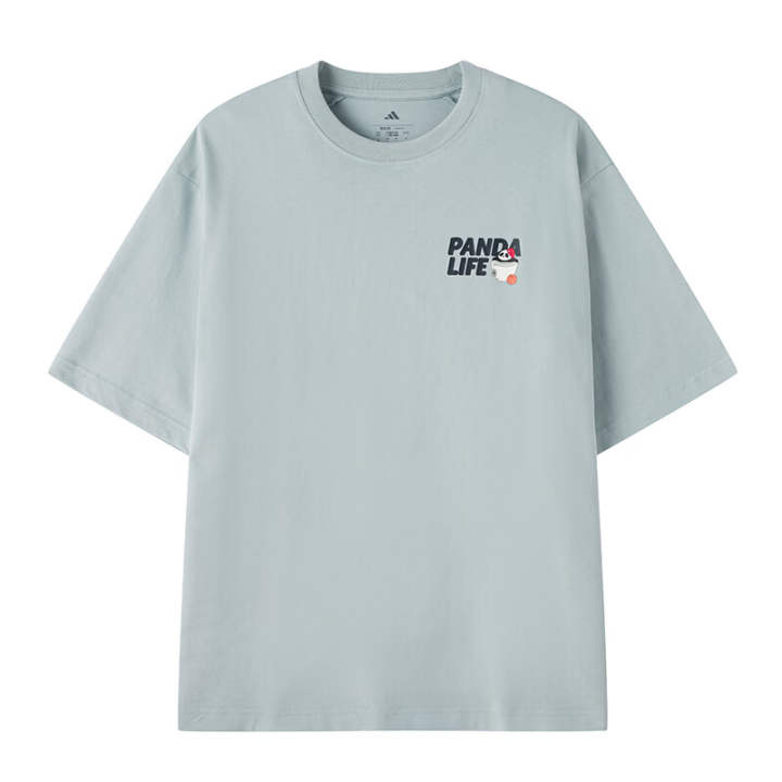 Adidas Adidas T Shirts Men's Light Gray Blue Crew Neck Moderate