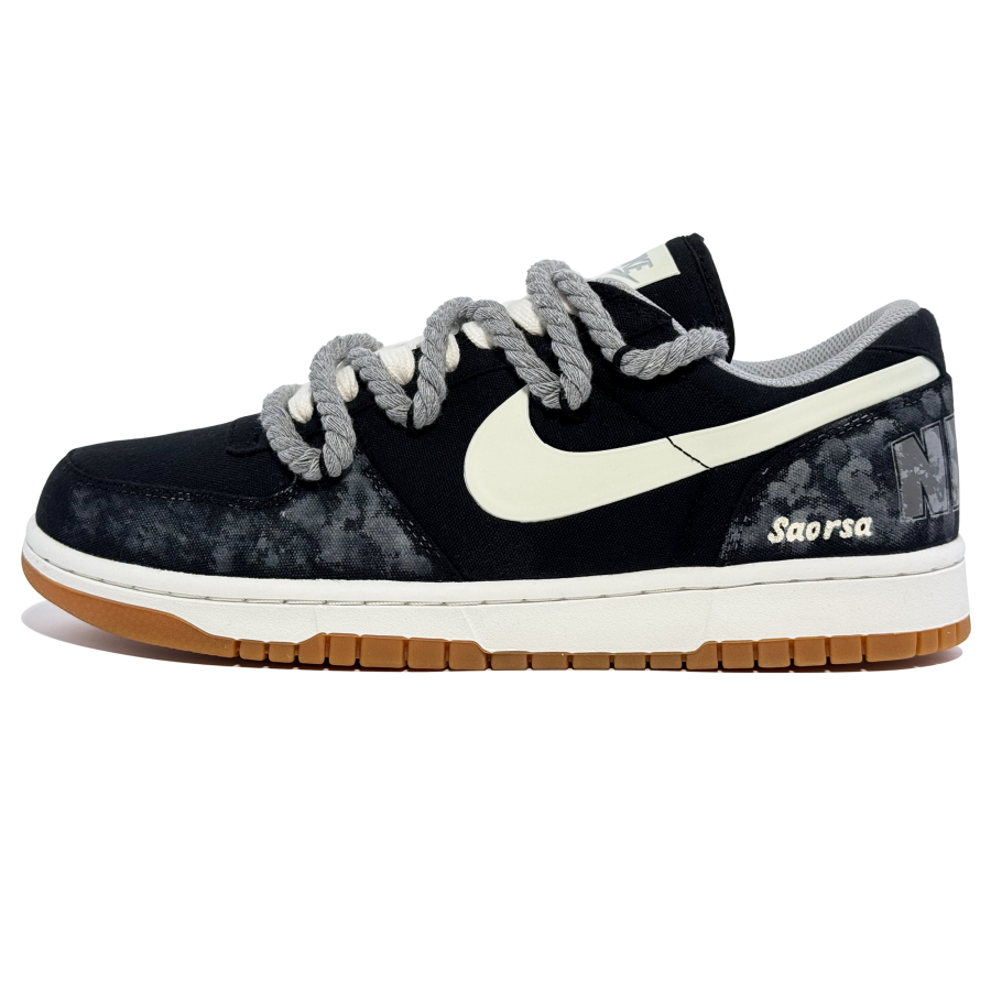 Nike Nike Big Abrasion Resistant Low top Skateboard Shoes Men's Black Gray