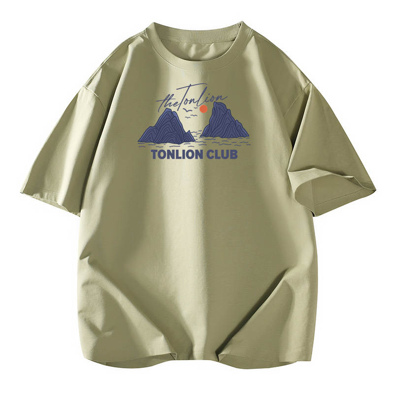 Tonlion T Shirts Unisex Crew Neck Moderate Straight Fit
