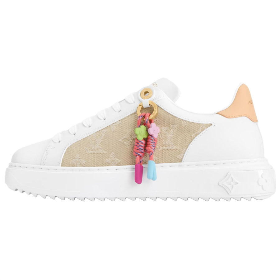 LOUIS VUITTON Time Out Low top Skateboard Shoes Women's Beige