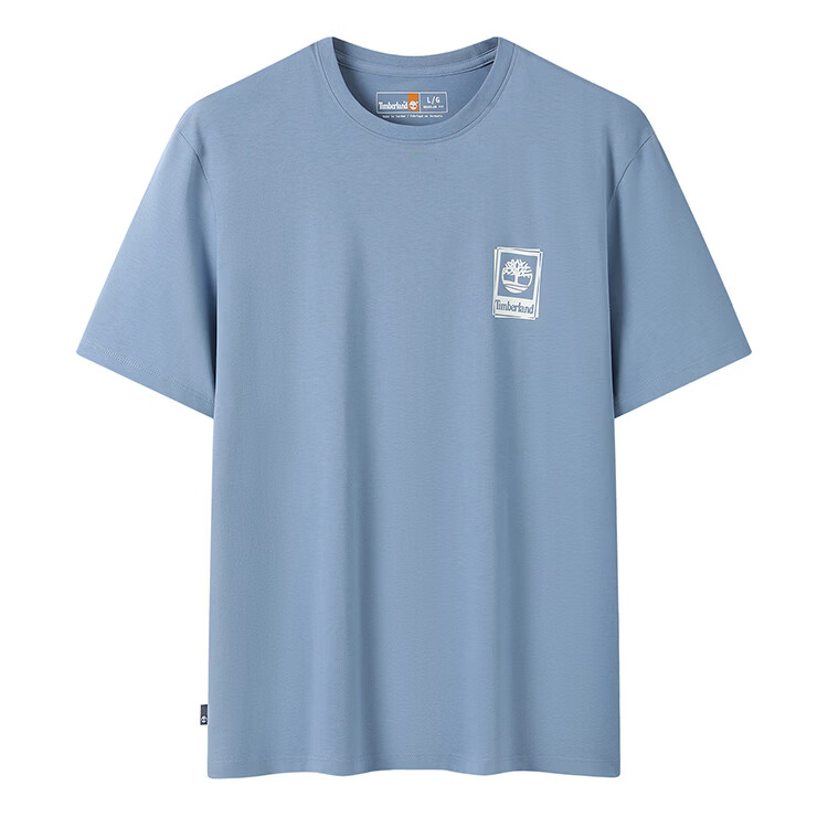Timberland T Shirts Men's B88 Washed Blue Crew Neck Moderate