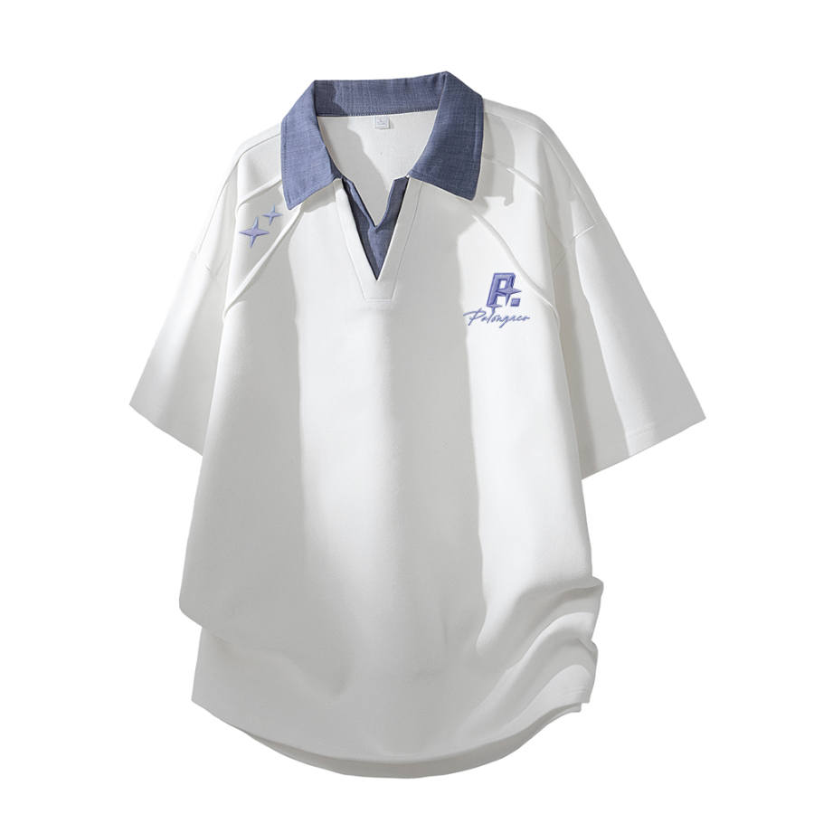 PAL ONGACO T Shirts Unisex V Neck Moderate Mock Two Piece