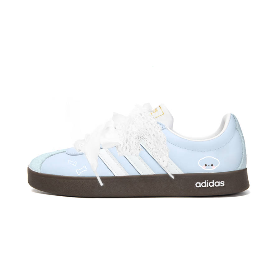 Adidas Adidas Vl Court Classic Lime Green, Lace Dream Blue Synthetic Leather Cushioning Abrasion Resistant Low top