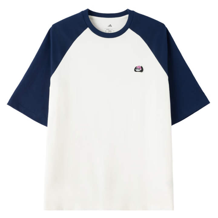 Adidas Adidas T Shirts Men's White/Blue Crew Neck Moderate