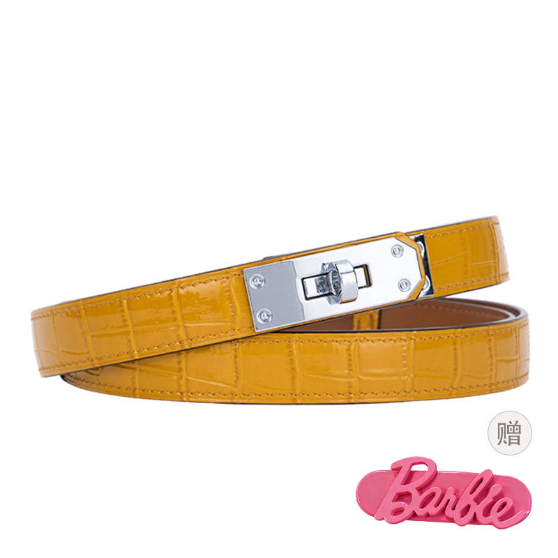 Barbie Cow Leather Zinc Alloy Leather Belts Women's 2cm