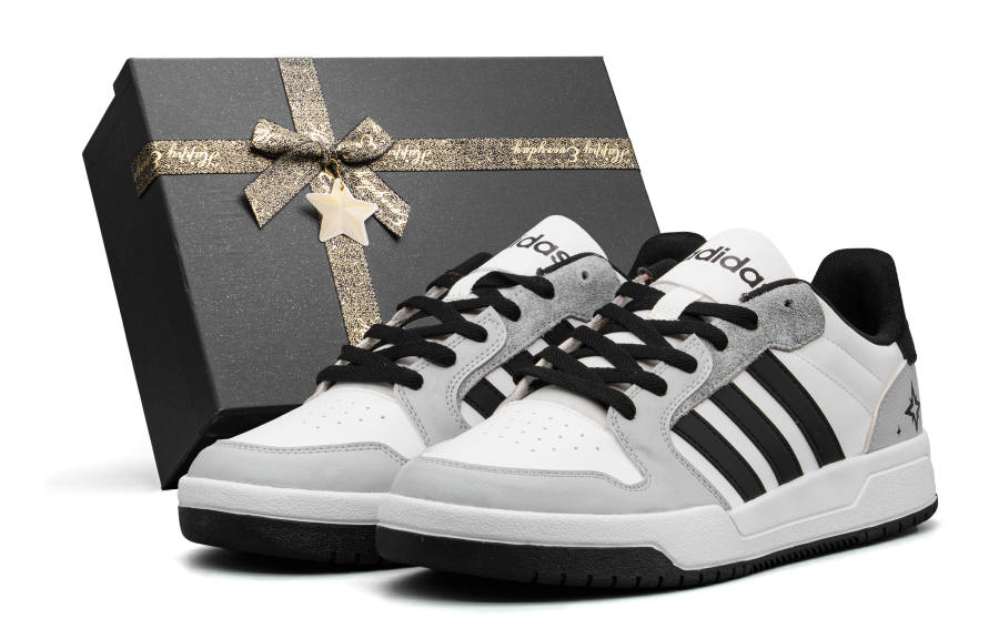 Adidas Neo Leather Low top Skateboard Shoes Unisex Black White Gray Box