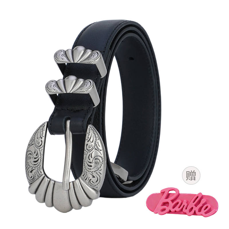 Barbie Cow Leather Zinc Alloy Leather Belts Women's 2.5cm