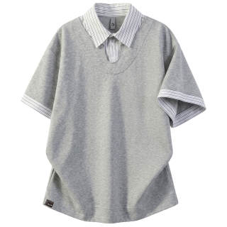 GWAF T Shirts Unisex Crew Neck Moderate Mock Two Piece