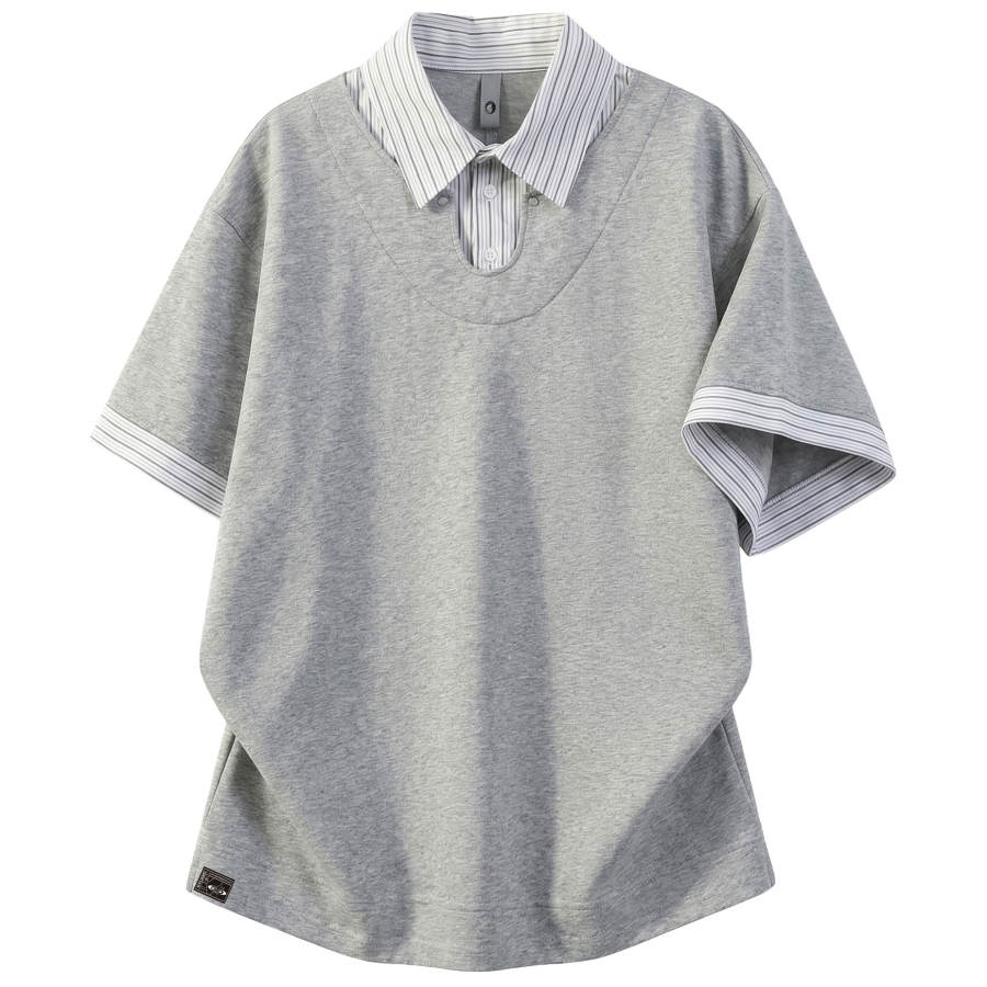 GWAF T Shirts Unisex Crew Neck Moderate Mock Two Piece