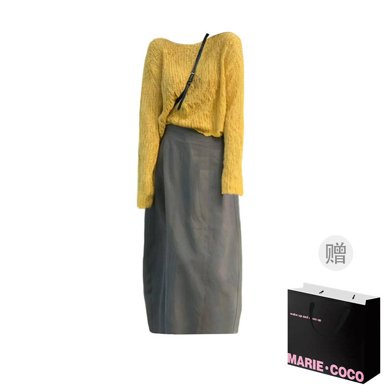 MARIE·COCO Two Piece Skirt Sets Women's Crew Neck Moderate Long