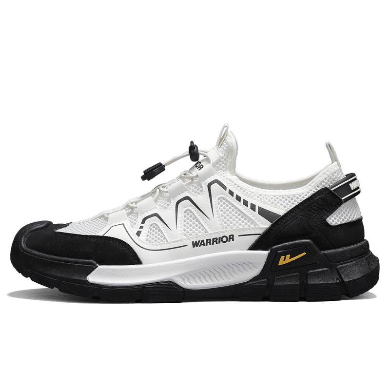 Warrior Synthetic Leather, Textile River Trekking Shoes Men's Beige Black