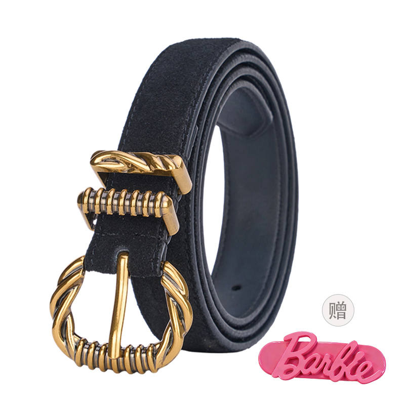 Barbie Cow Leather Zinc Alloy Leather Belts Women's 2.5cm