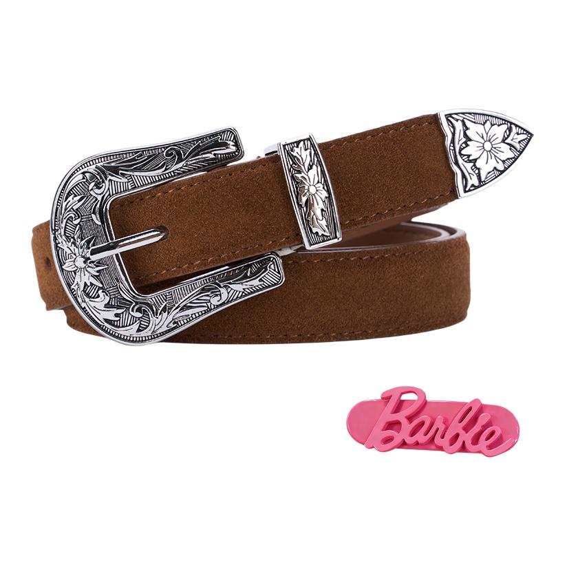 Barbie Cow Leather Zinc Alloy Leather Belts Women's 2.5cm