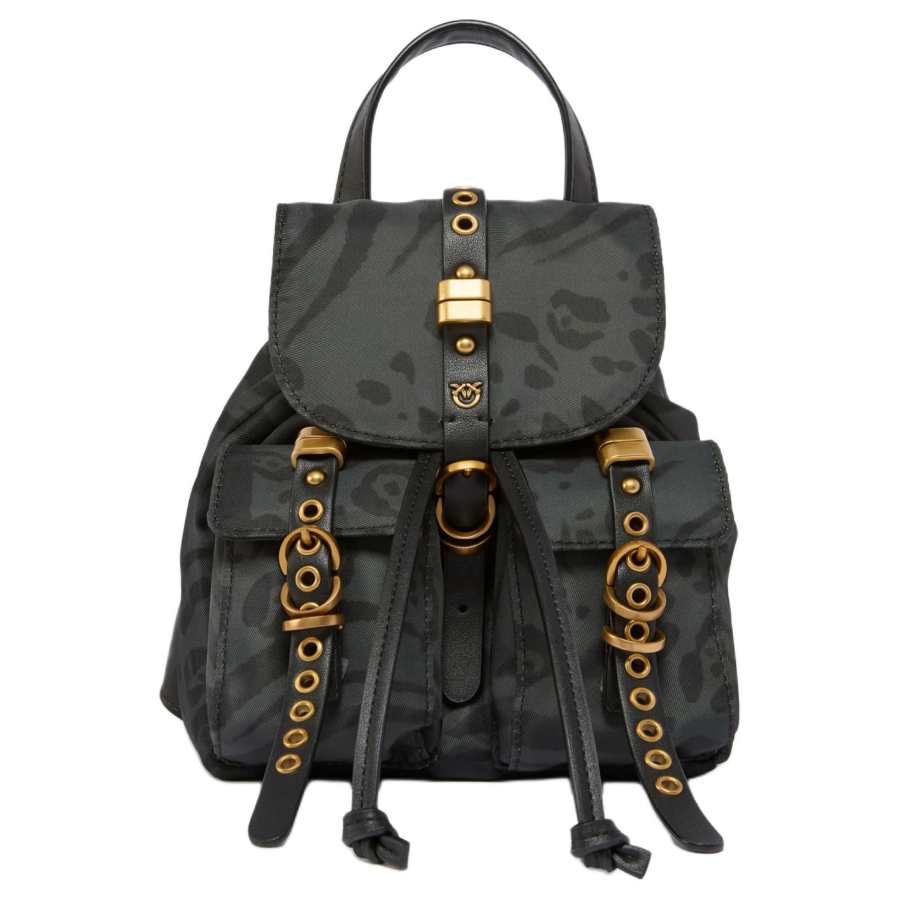 PINKO PINKO Polyurethane Backpack Small Women's Multicolor Green Black