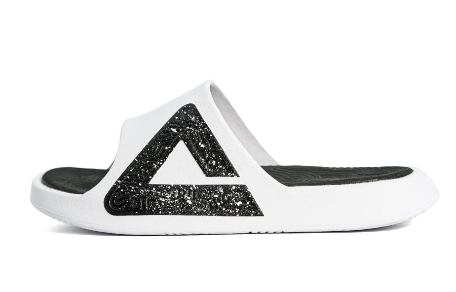 PEAK Tai Ji1.0 EVA Cushioning Slip Resistant Abrasion Resistant Slide Slippers Unisex Black White