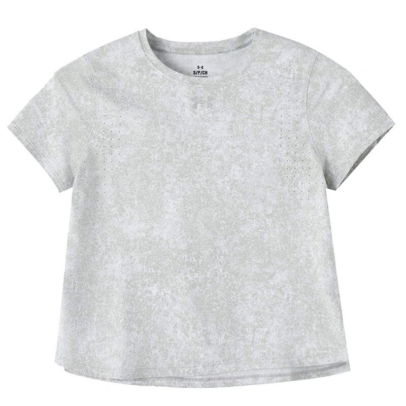 Under Armour T Shirts Women's Light Gray Vein Color Crew Neck Moderate