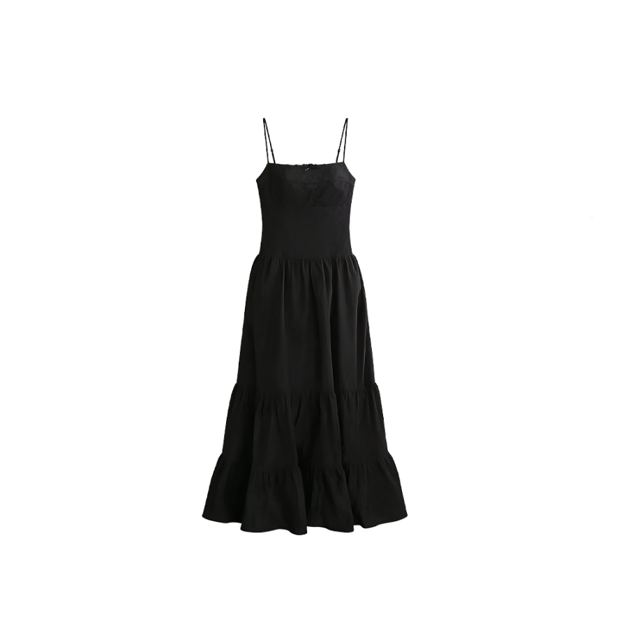 CPAURA Slip Dresses Women's Boat Neck Moderate Long