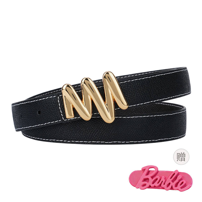 Barbie Cow Leather Zinc Alloy Leather Belts Women's 2.5cm