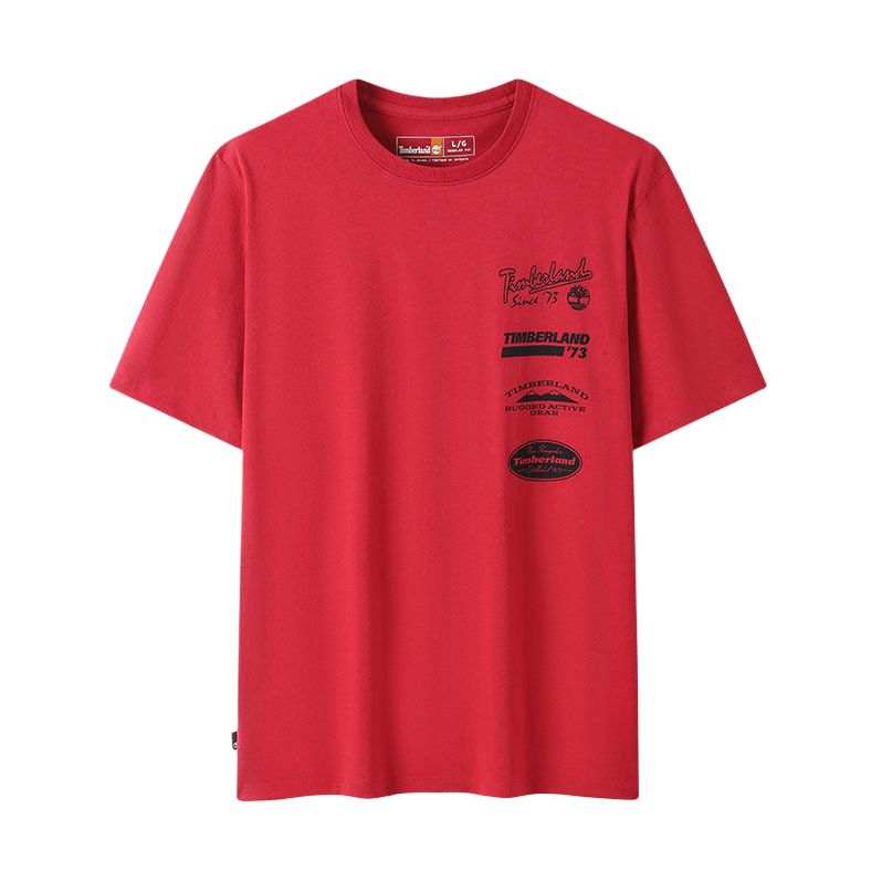 Timberland SS26 T Shirt Men's Dark Red