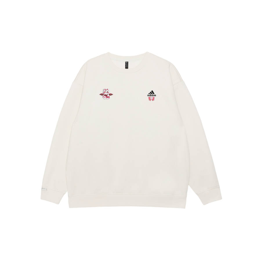 Adidas Adidas LABEL Sweatshirts Unisex White Crew Neck Moderate Regular