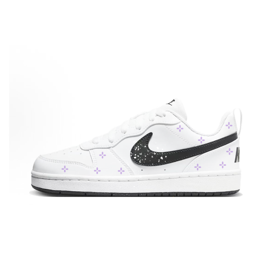 Nike Nike Court Borough Purple Ink Synthetic Leather Abrasion Resistant Slip Resistant Low top Skateboard Shoes Purple