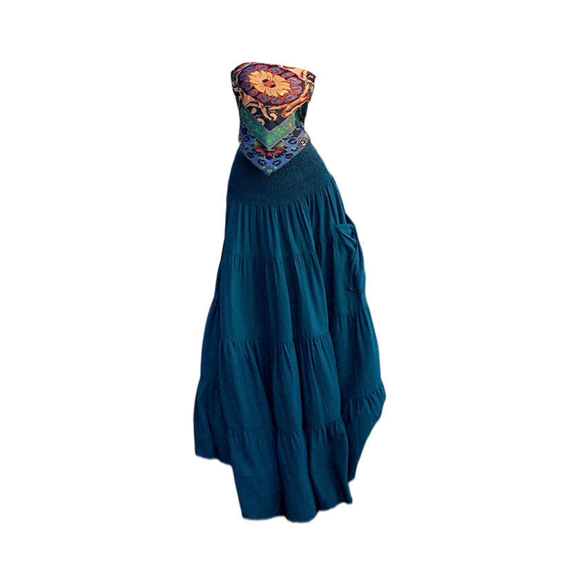 TUSHIFEI Two Piece Skirt Sets Women's Boat Neck Thin Long
