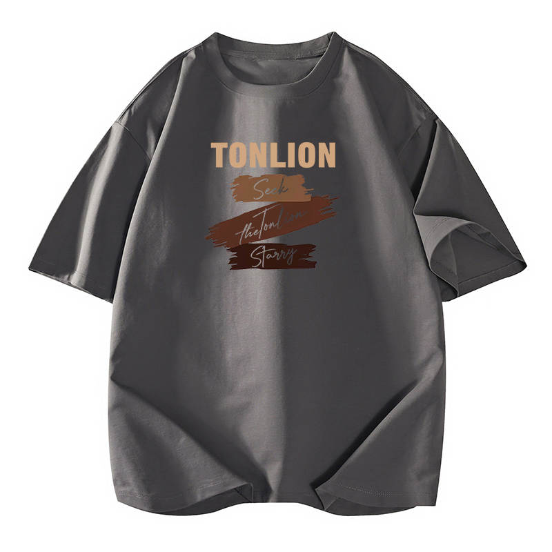 Tonlion T Shirts Unisex Crew Neck Moderate Straight Fit